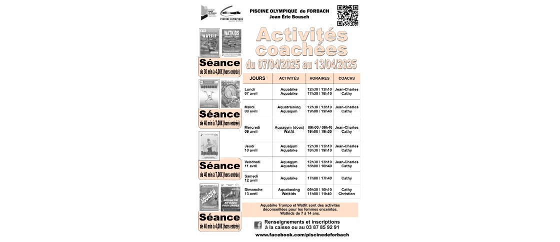 Activités du 07 au 13 avril 2025