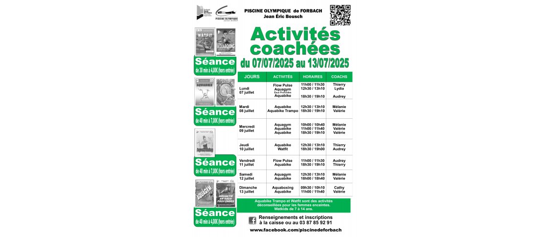 ACTIVITE du 7 au 13 juillet