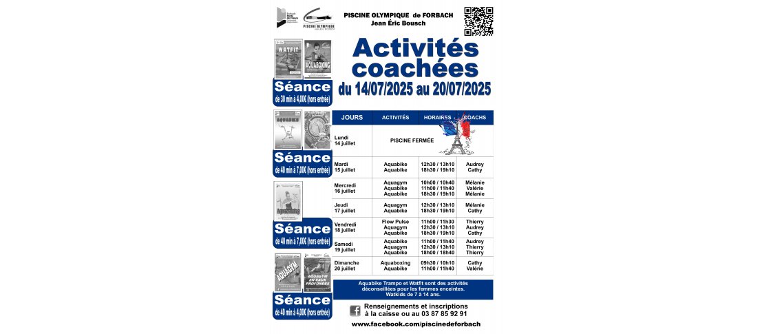 ACTIVITE du 14 au 20 juillet