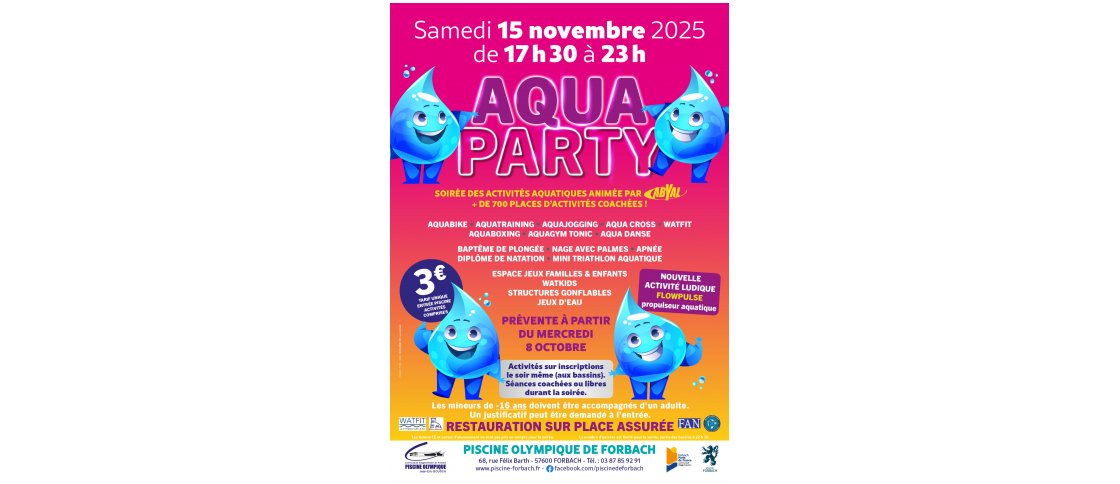 AQUAPARTY 15 NOVEMBRE